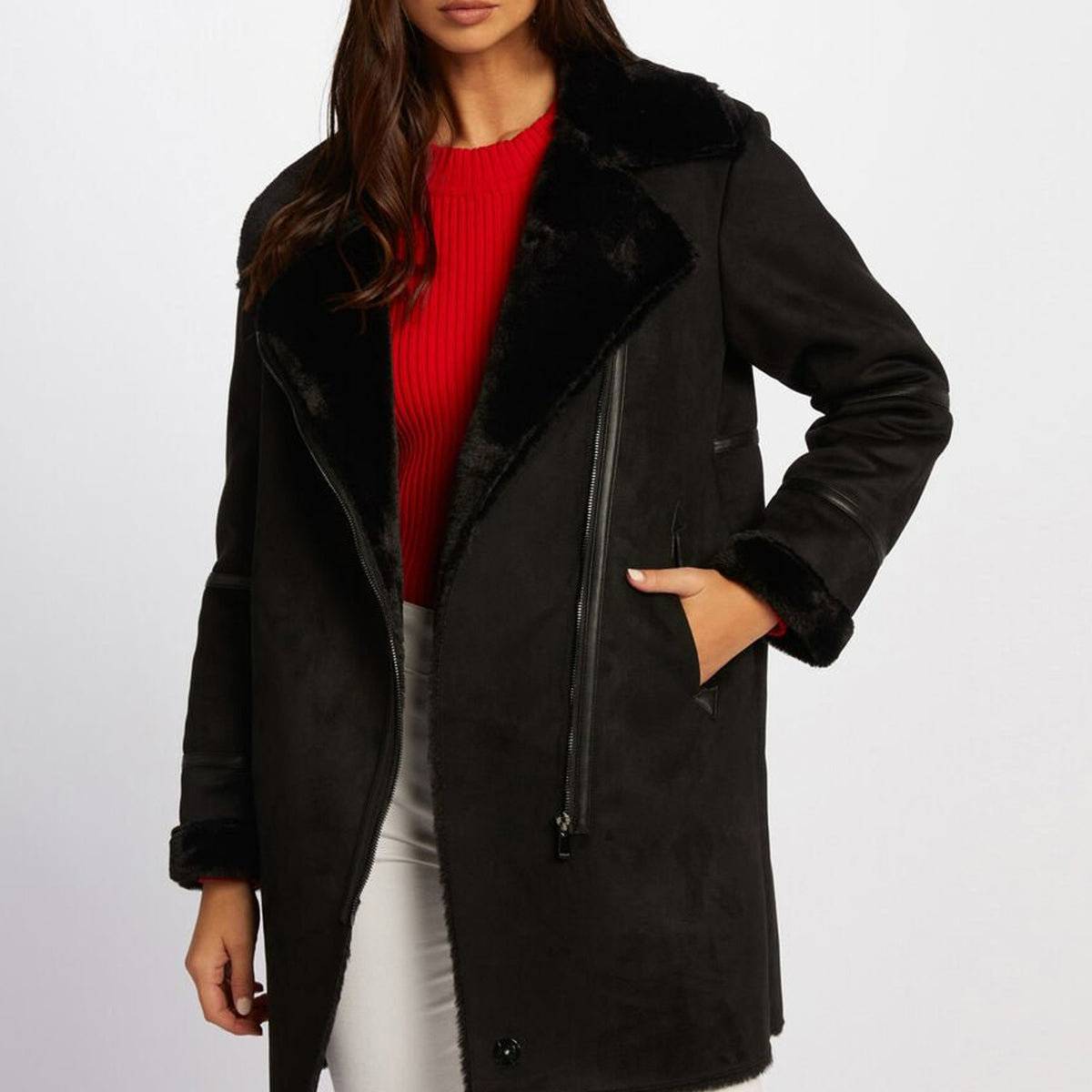 Veste Longue Veste Morgan De Toi Veste Longue Noir Morgan De Toi - Main Image