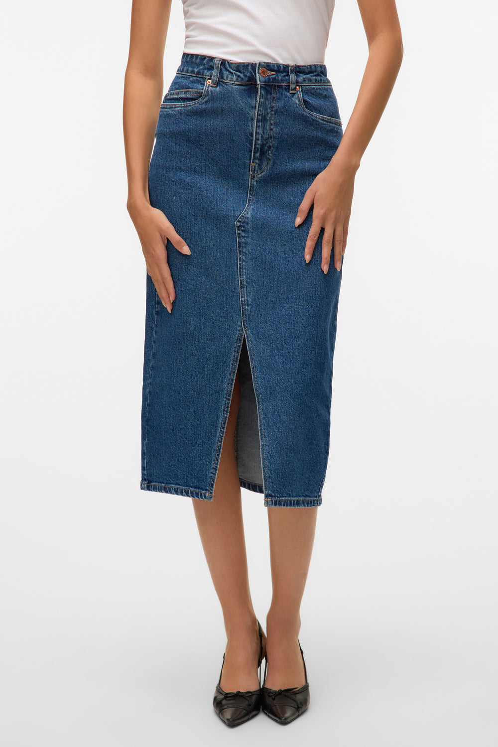 Jupe 3/4 MID BLUE DENIM - VERO MODA®