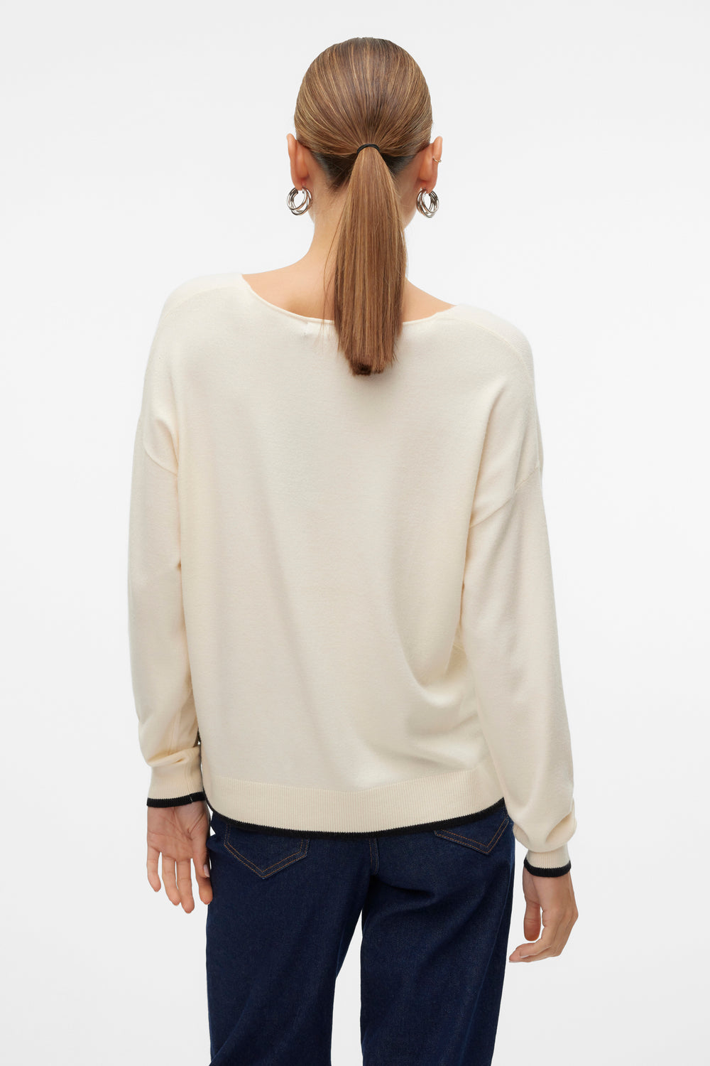 Pull col V Beige - VERO MODA®