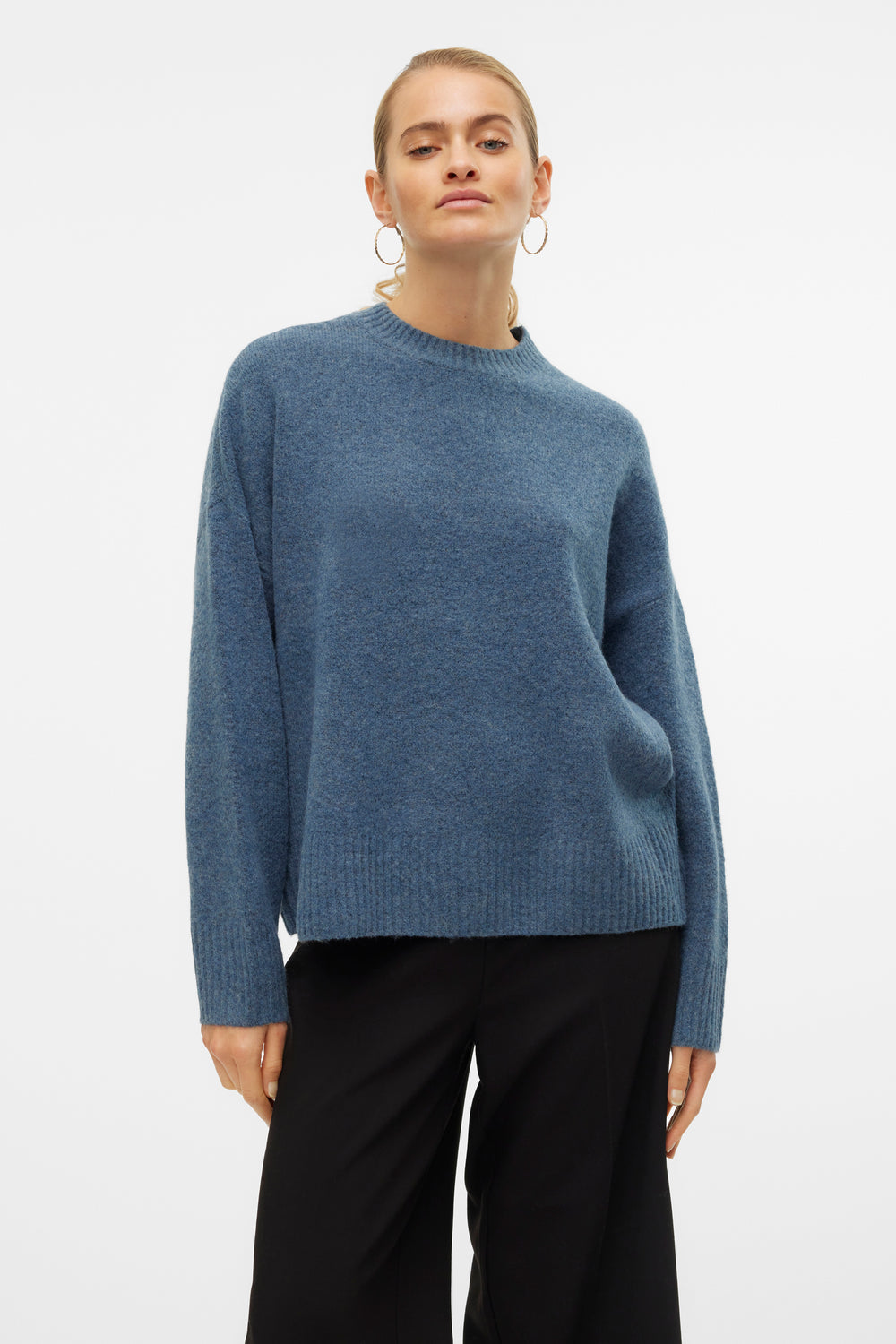 Pull col rond Bleu - VERO MODA®