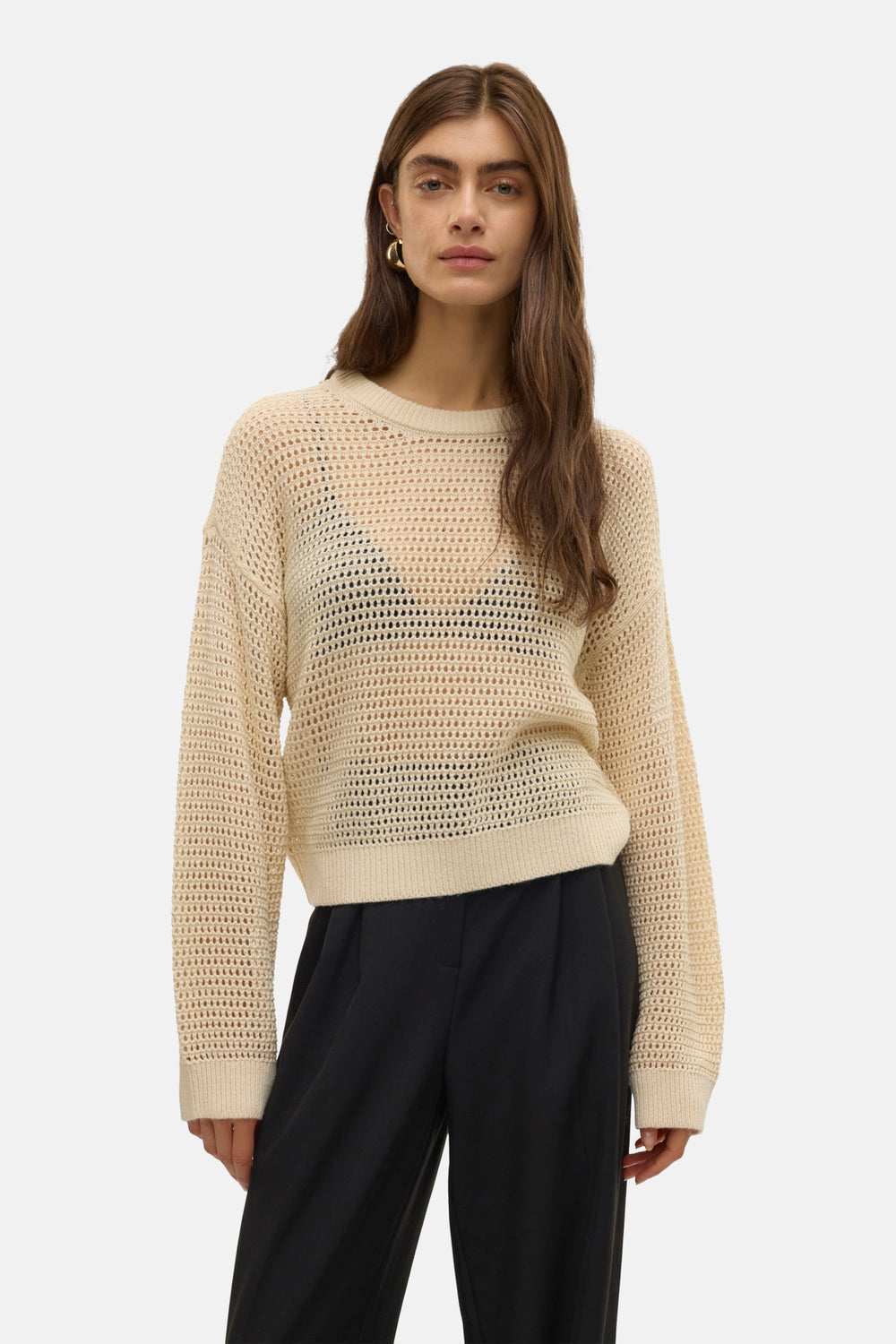 Pull col rond Beige - VERO MODA®