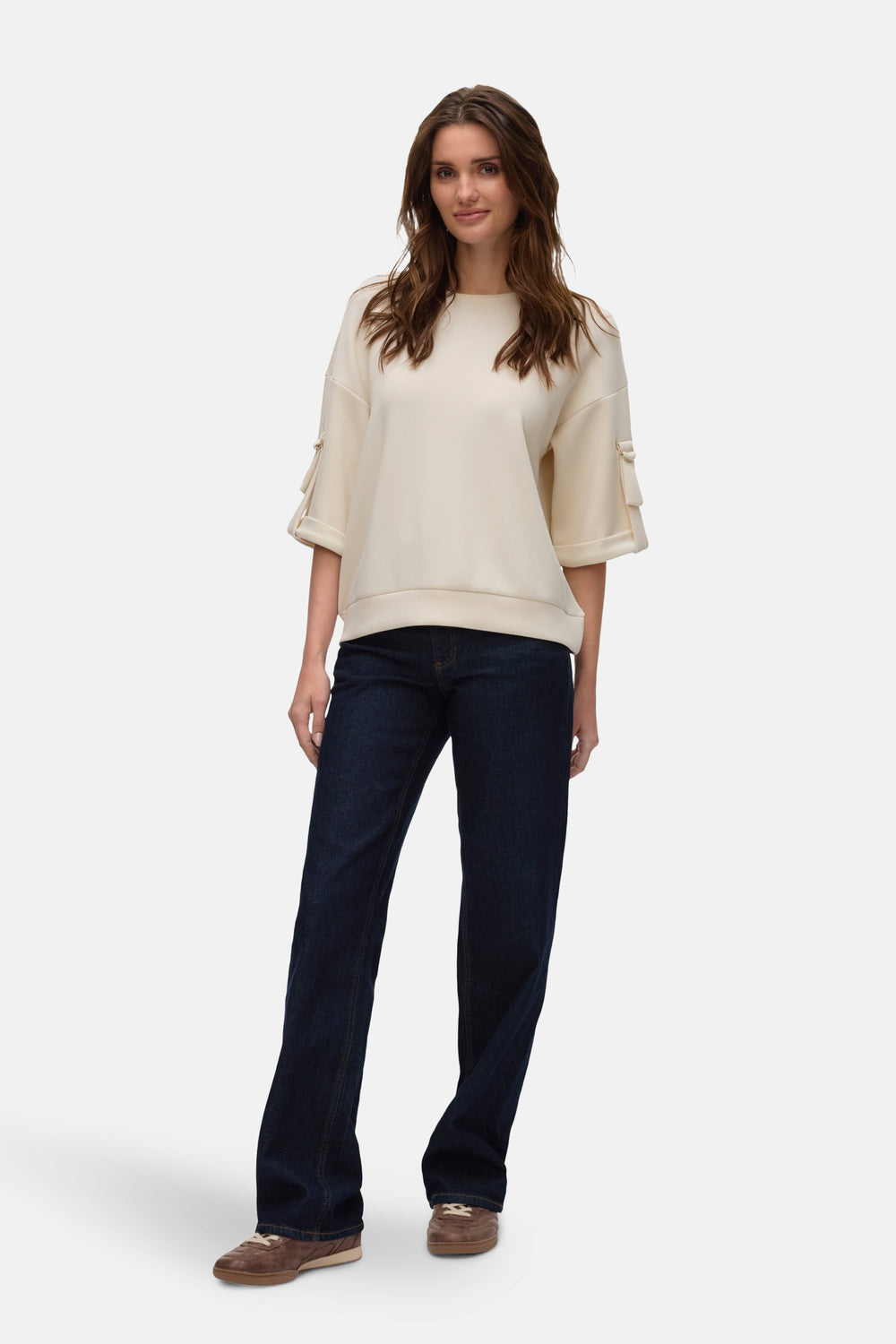 Sweat col rond Écru - VERO MODA®