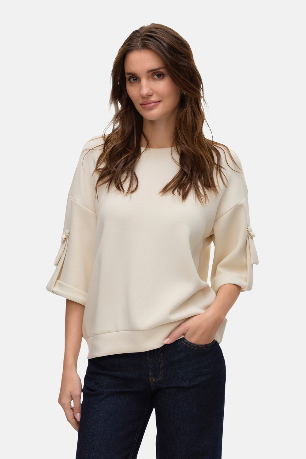 Sweat col rond Écru - VERO MODA®