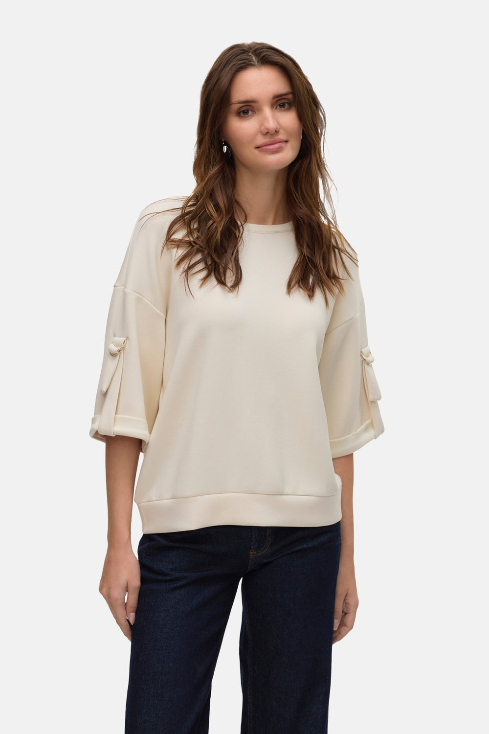 Sweat col rond Écru - VERO MODA®