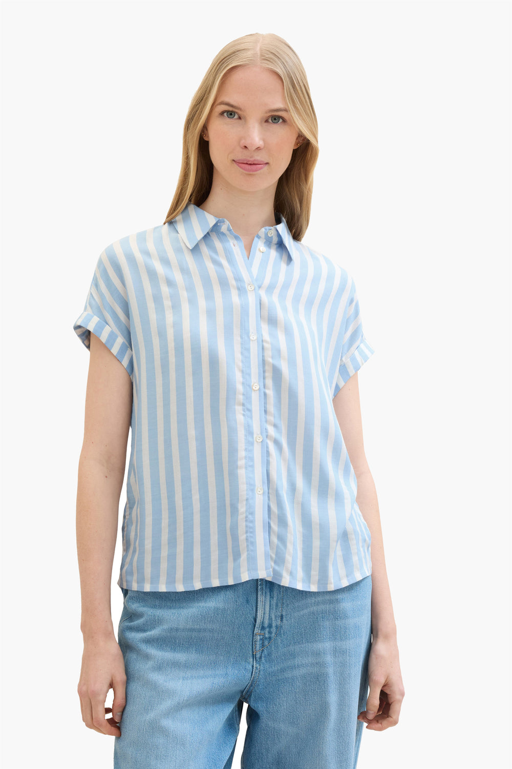 Chemisier (manches courtes) Bleu - Tom Tailor