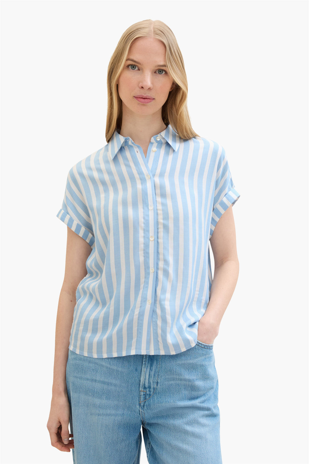 Chemisier (manches courtes) Bleu - Tom Tailor