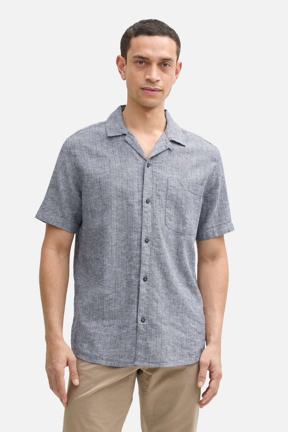 Chemise (manches courtes) Bleu - Tom Tailor