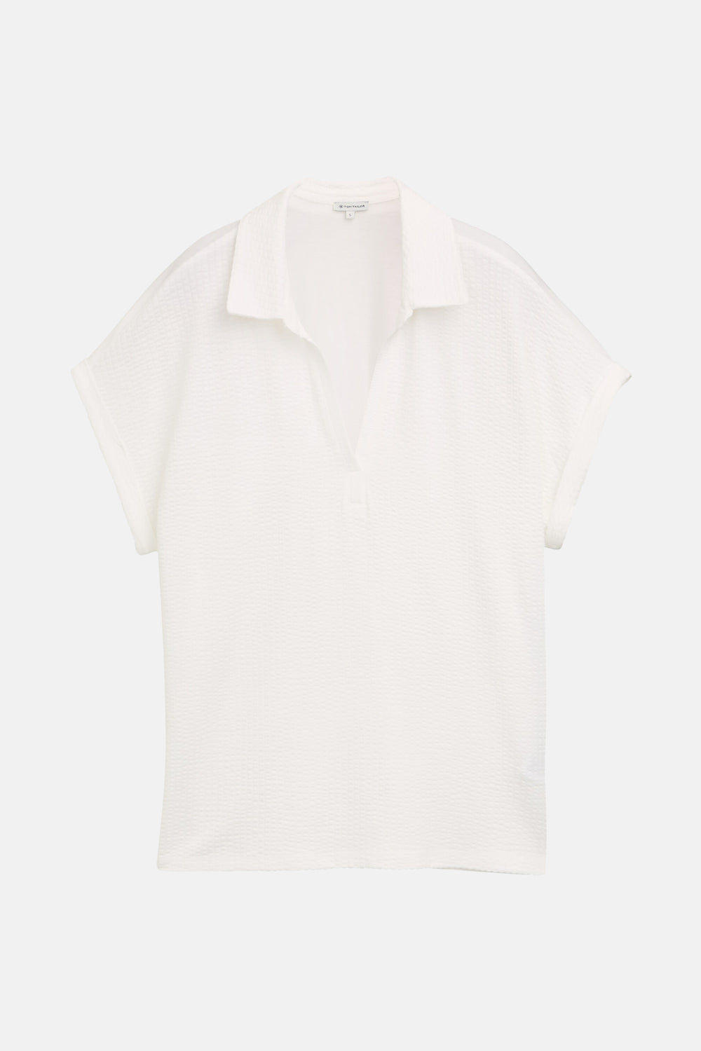 Dames tops polo korte mouw Blanc - Tom Tailor