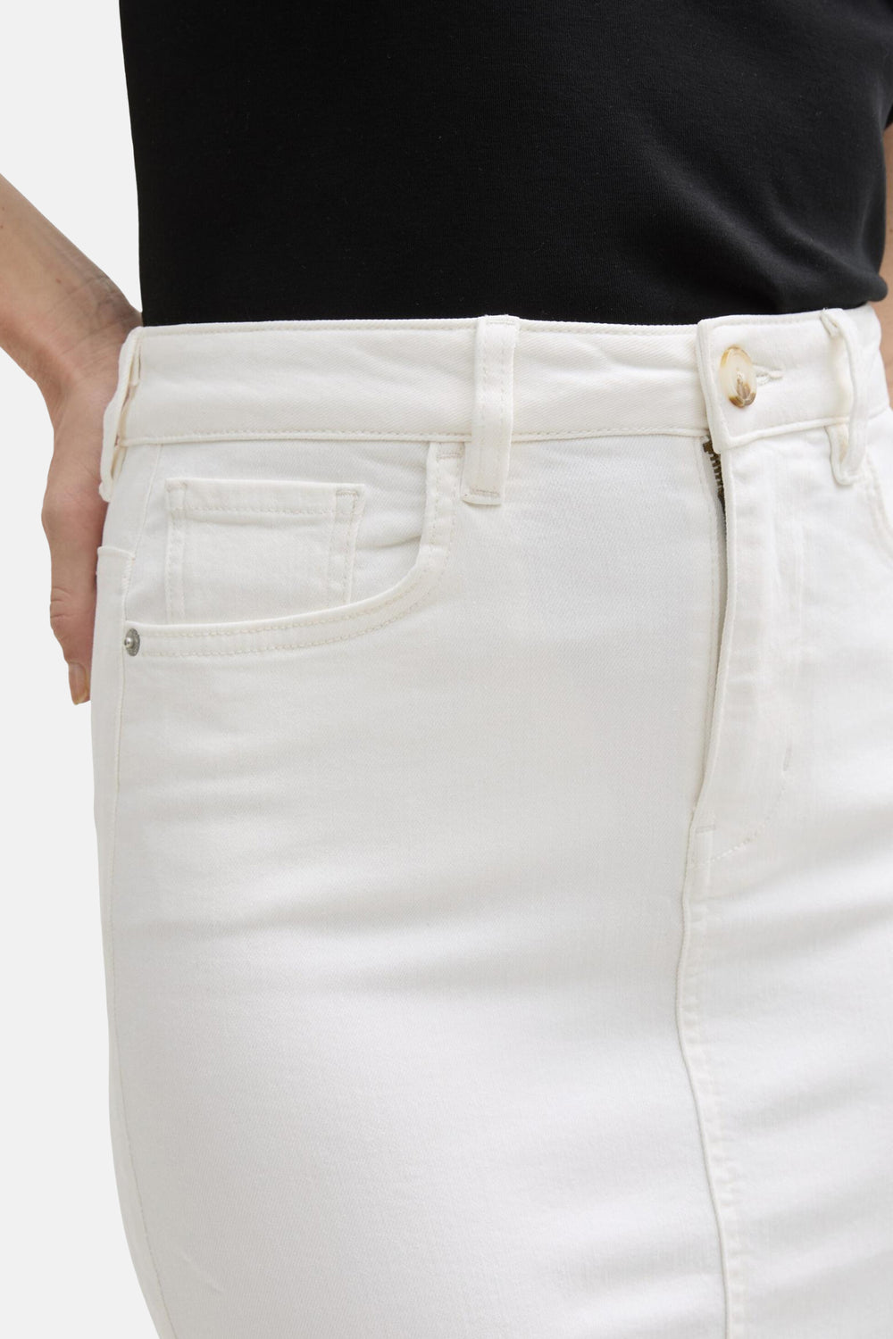 Rok 3/4 WHITE DENIM - Tom Tailor