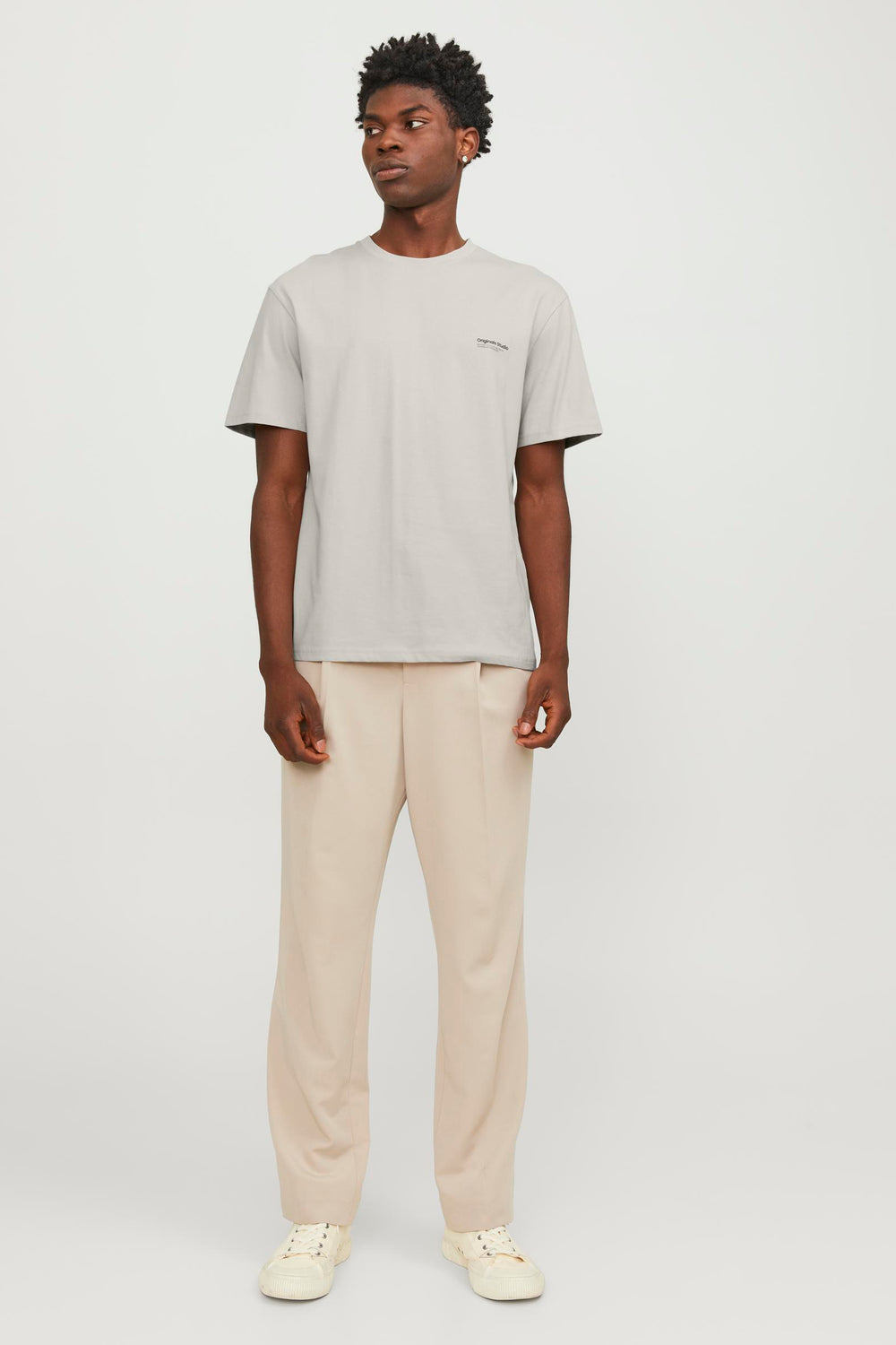 T-shirt (manches courtes) Écru - ORIGINALS BY JACK & JONES