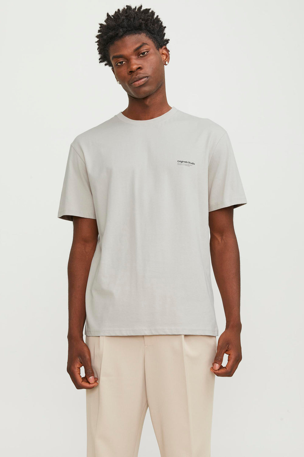 T-shirt (manches courtes) Écru - ORIGINALS BY JACK & JONES