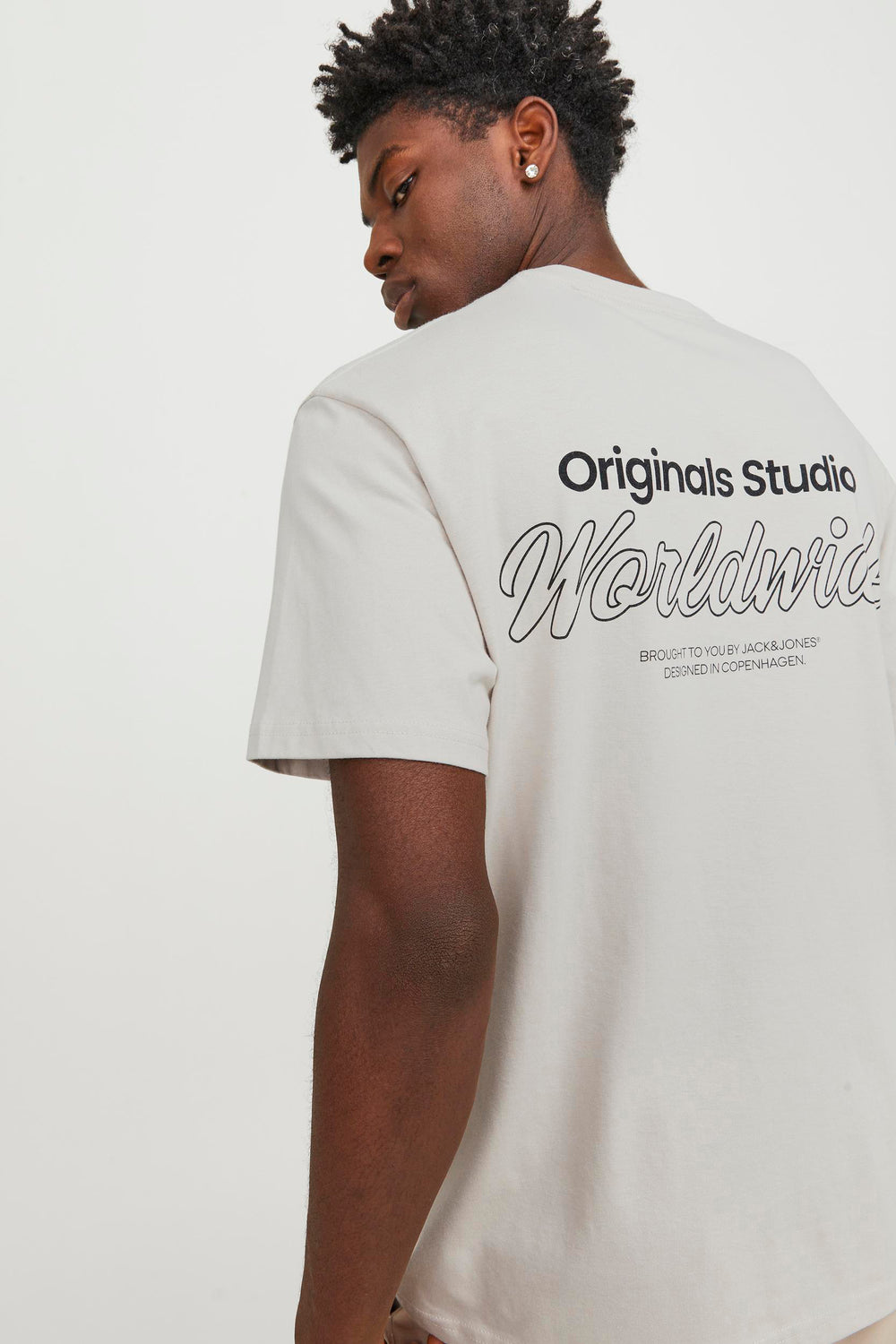 T-shirt (manches courtes) Écru - ORIGINALS BY JACK & JONES