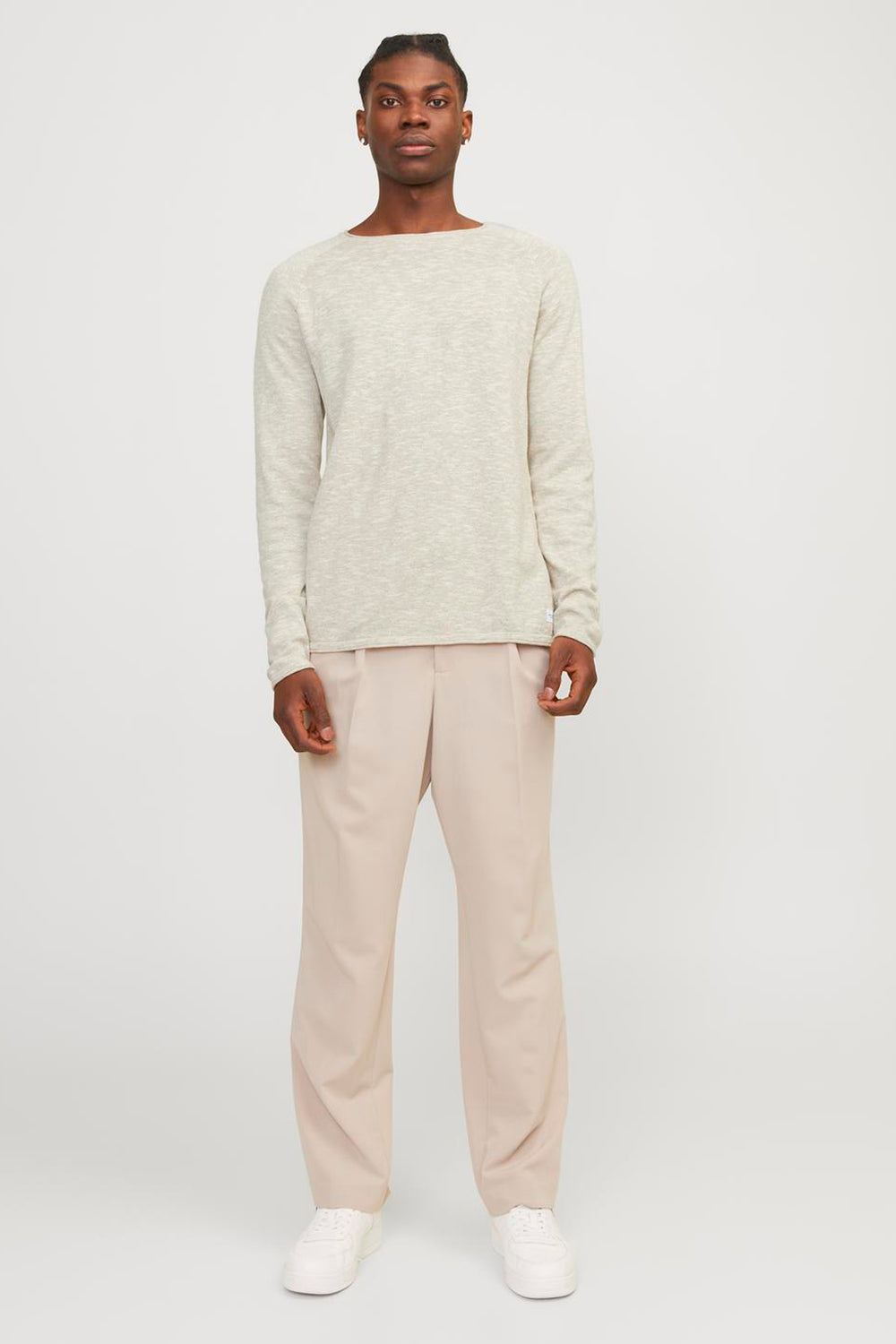 Trui met ronde hals Ecru - PREMIUM BY JACK & JONES