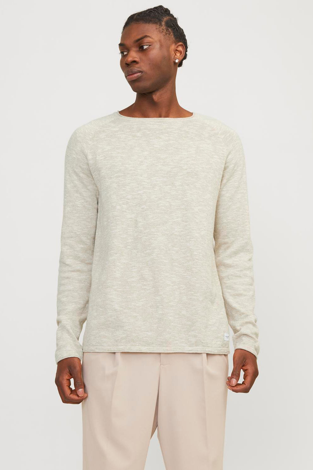 Trui met ronde hals Ecru - PREMIUM BY JACK & JONES