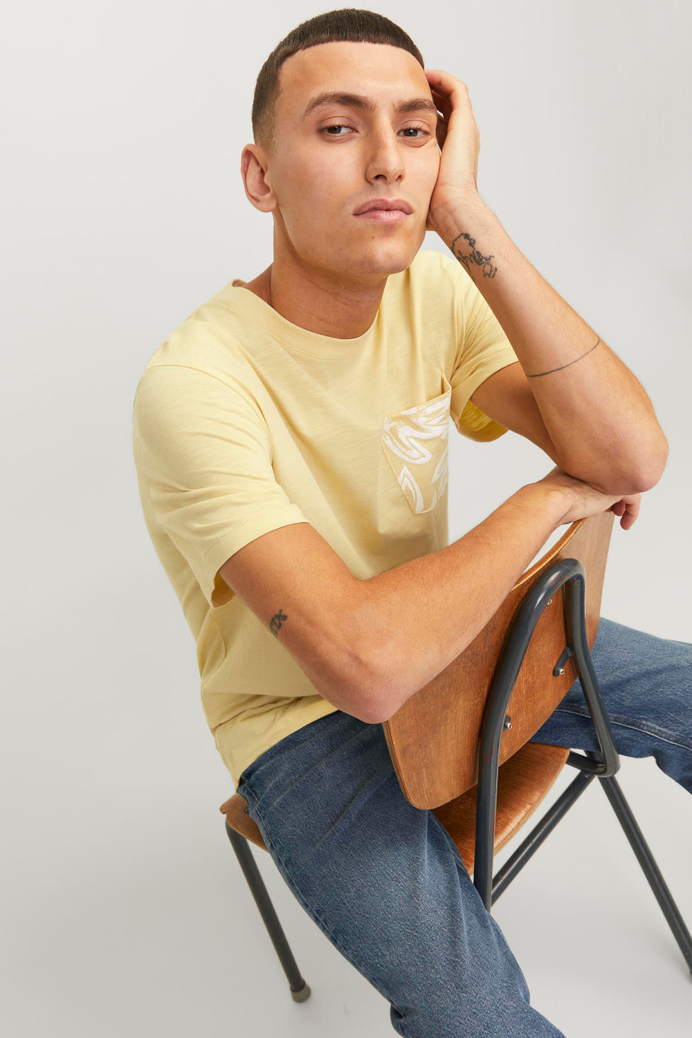 T-shirt (korte mouwen) Geel - ORIGINALS BY JACK & JONES