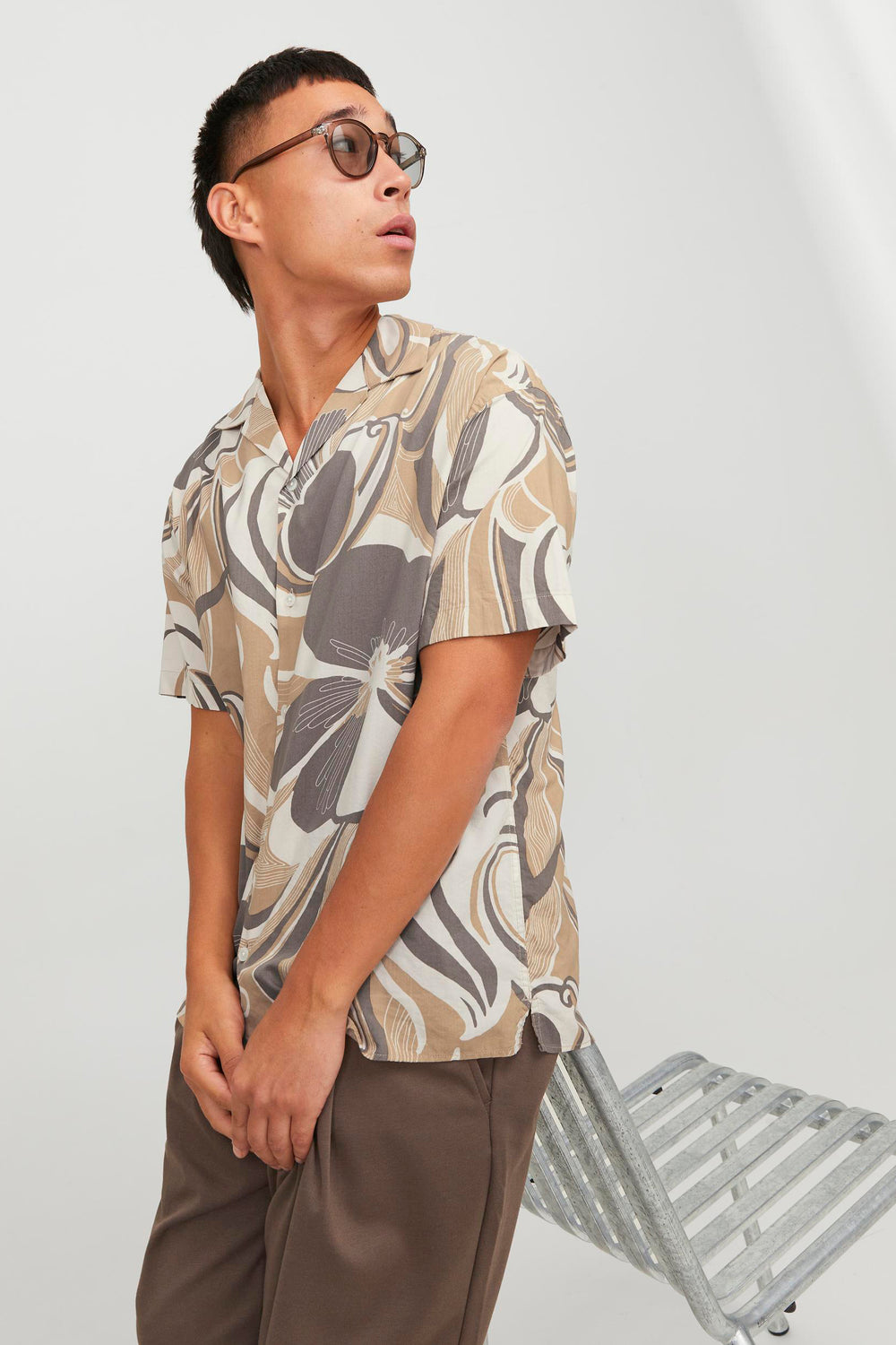 Hemd (korte mouwen) Beige - PREMIUM BY JACK & JONES