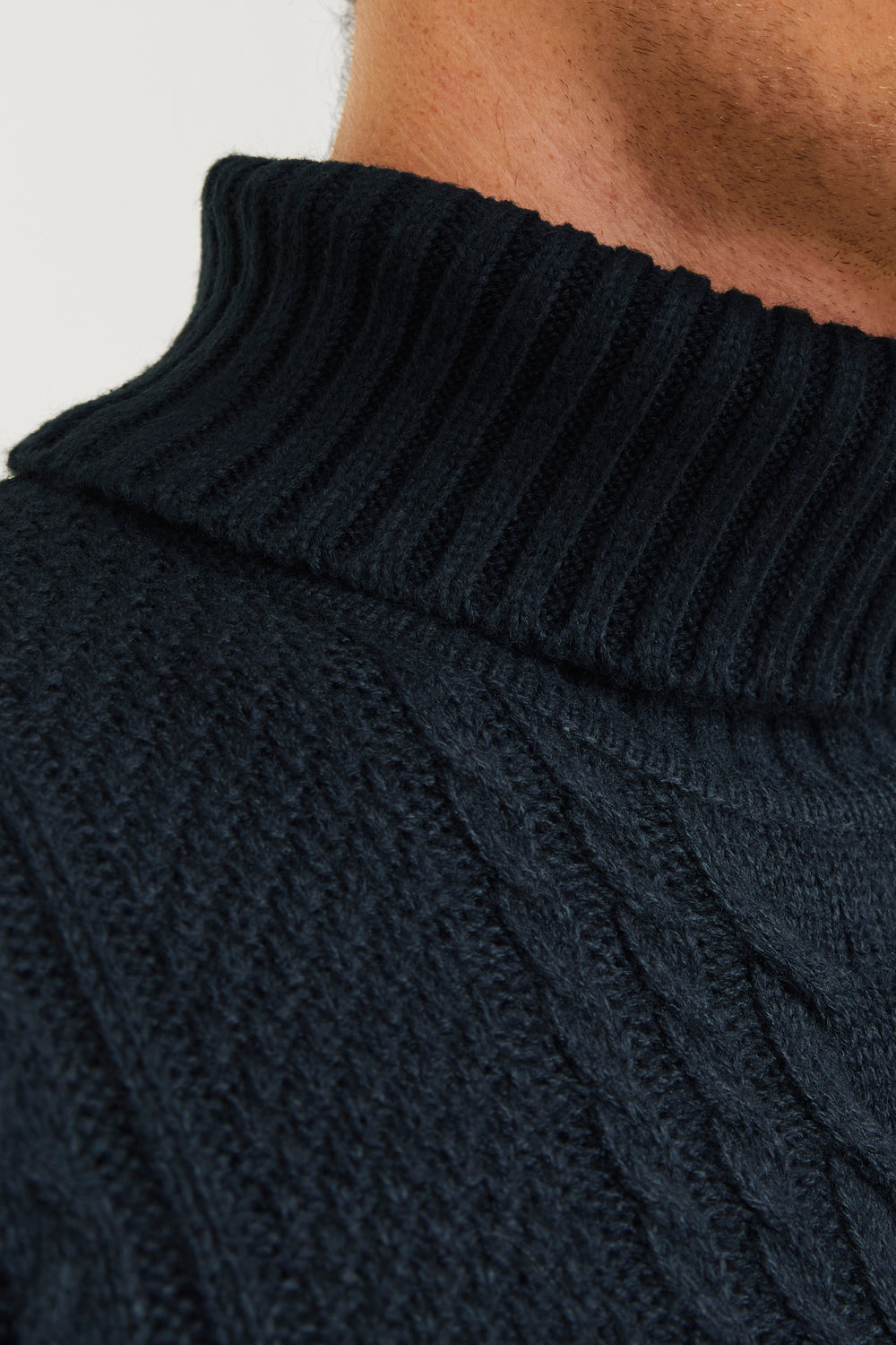 Pull col roulé Bleu - JACK & JONES