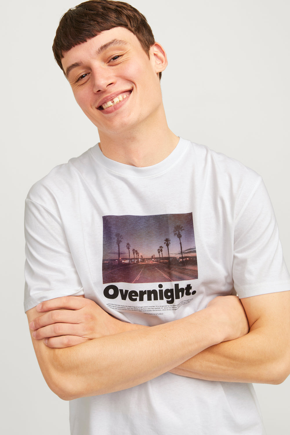T-shirt (manches courtes) Écru - ORIGINALS BY JACK & JONES