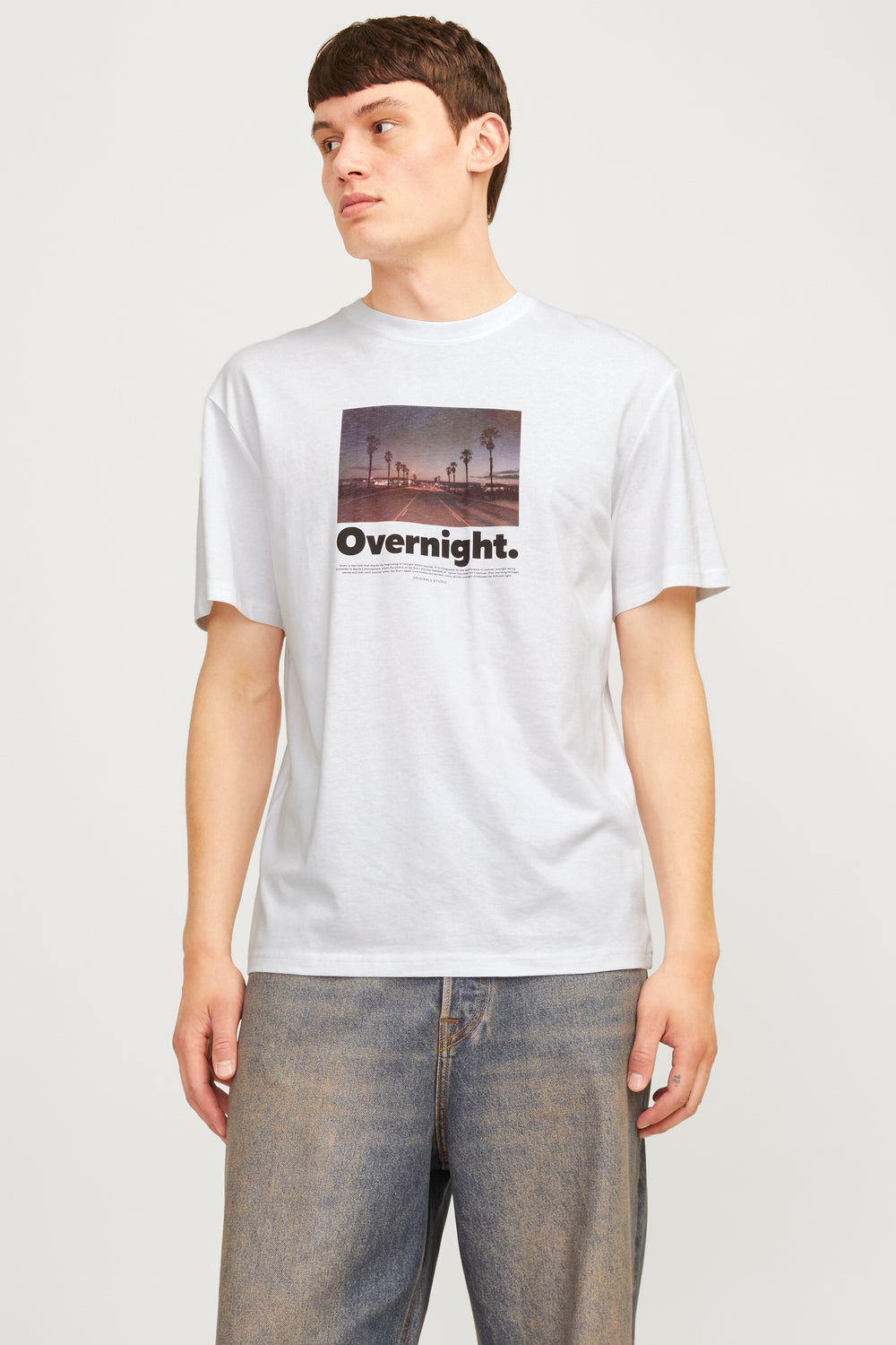 T-shirt (manches courtes) Écru - ORIGINALS BY JACK & JONES