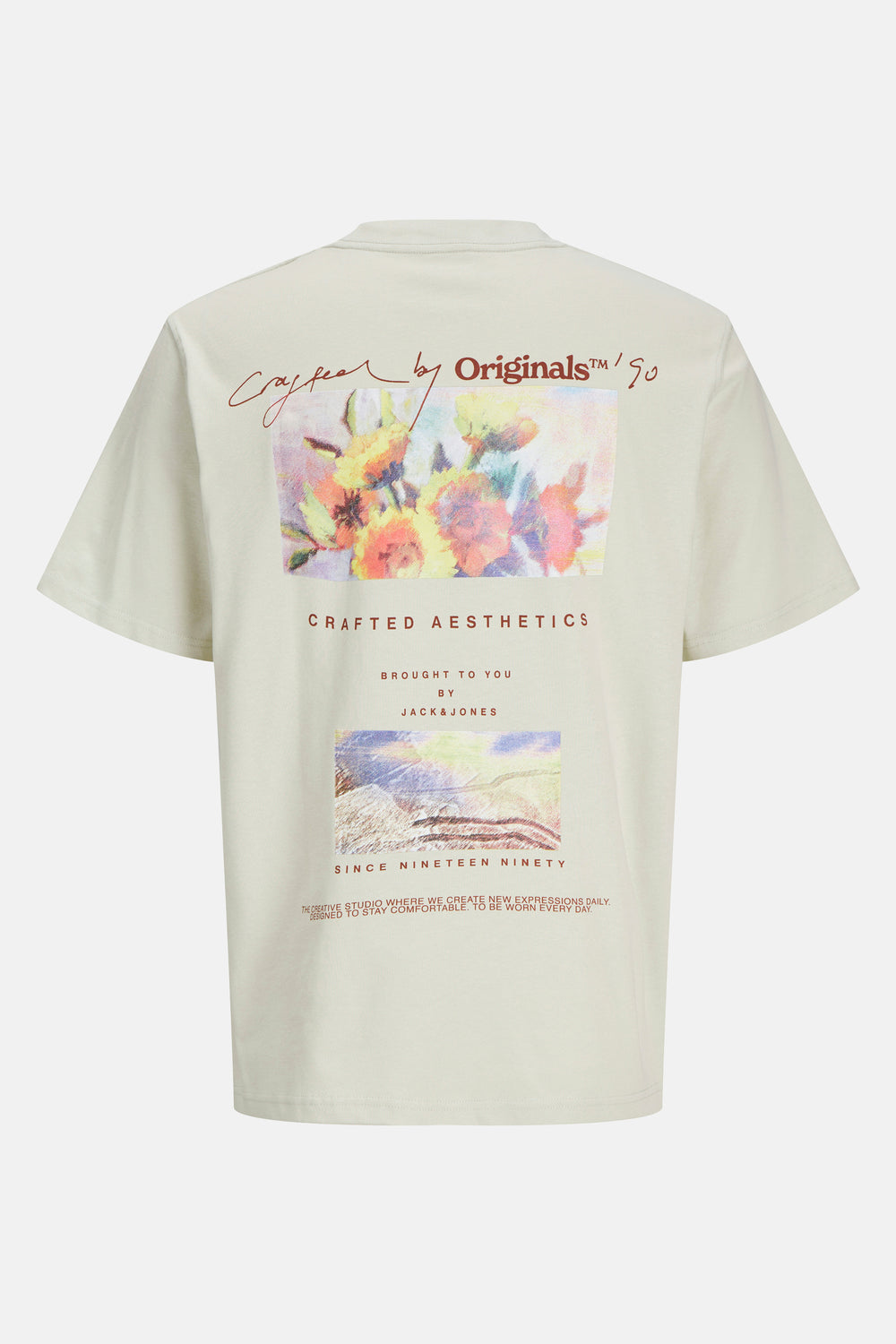 T-shirt (manches courtes) Écru - ORIGINALS BY JACK & JONES