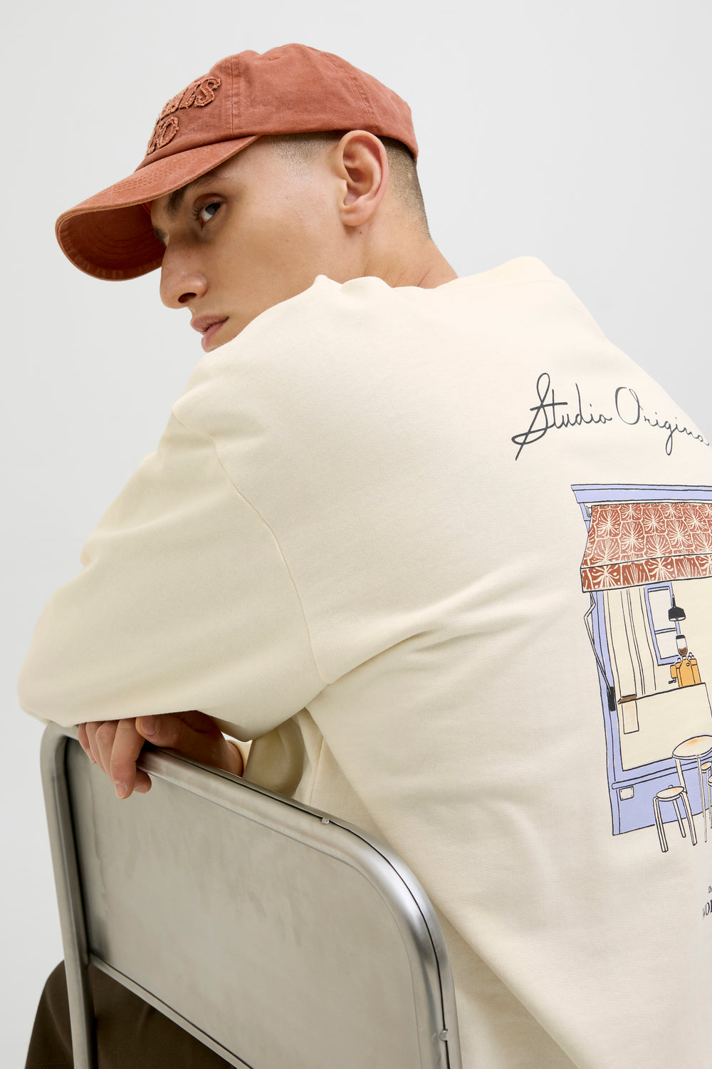 Sweat col rond Blanc - ORIGINALS BY JACK & JONES