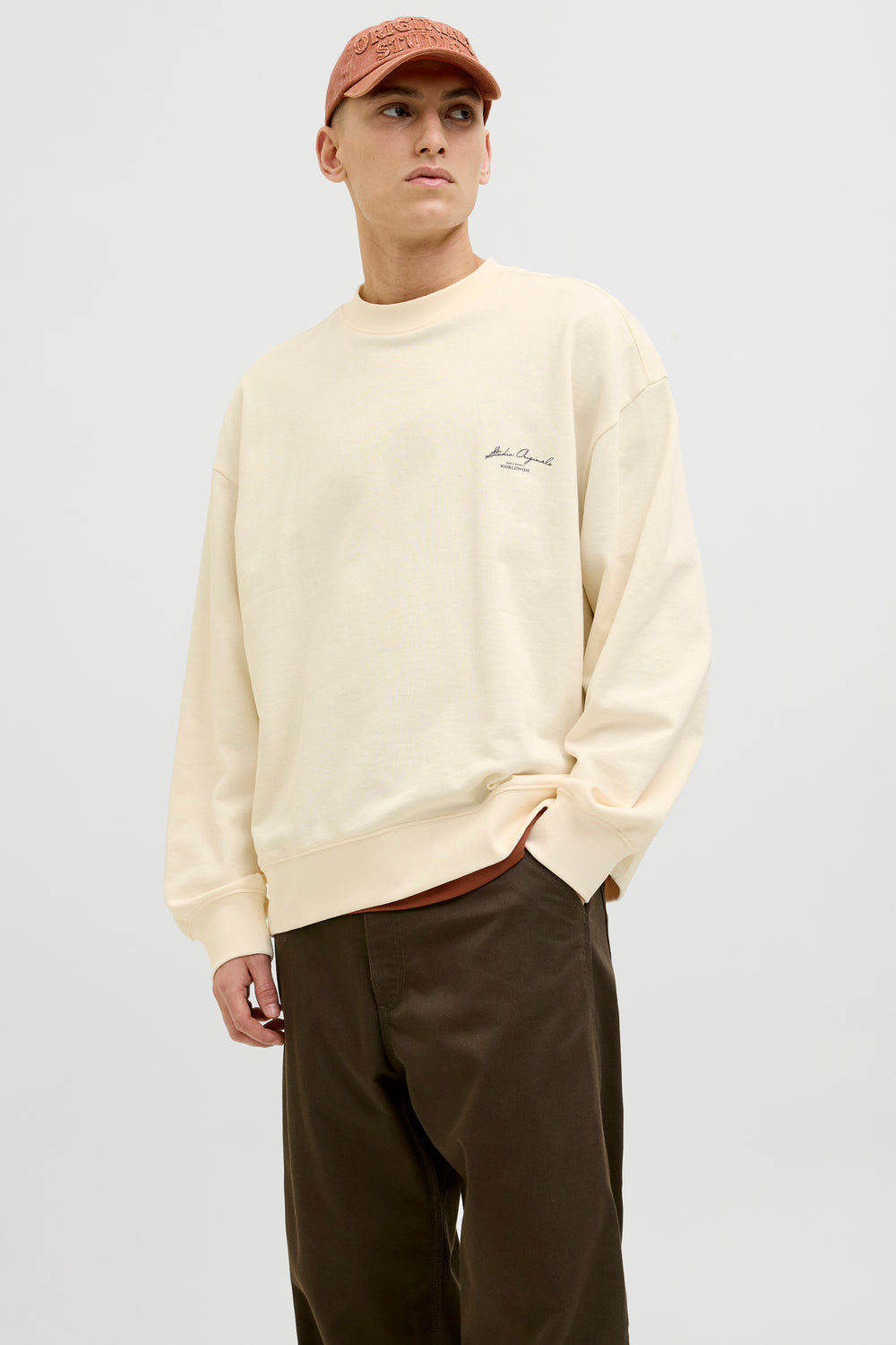 Sweat col rond Blanc - ORIGINALS BY JACK & JONES