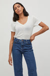 Top uni manches courtes Blanc - VILA®