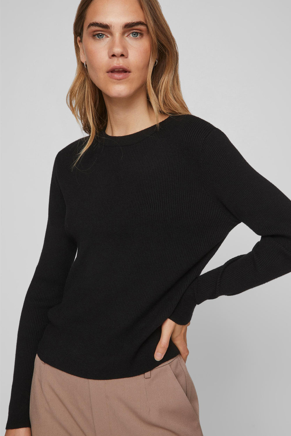 Pull col rond Noir - VILA®