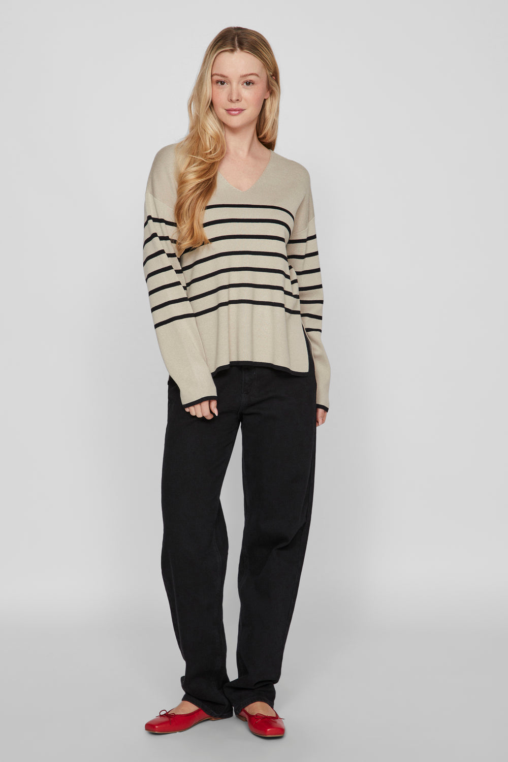Pull col V Noir - VILA®