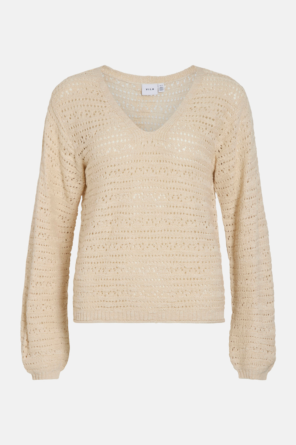 Pull col V Beige - VILA®