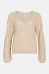 Pull col V Beige - VILA®