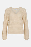 Pull col V Beige - VILA®