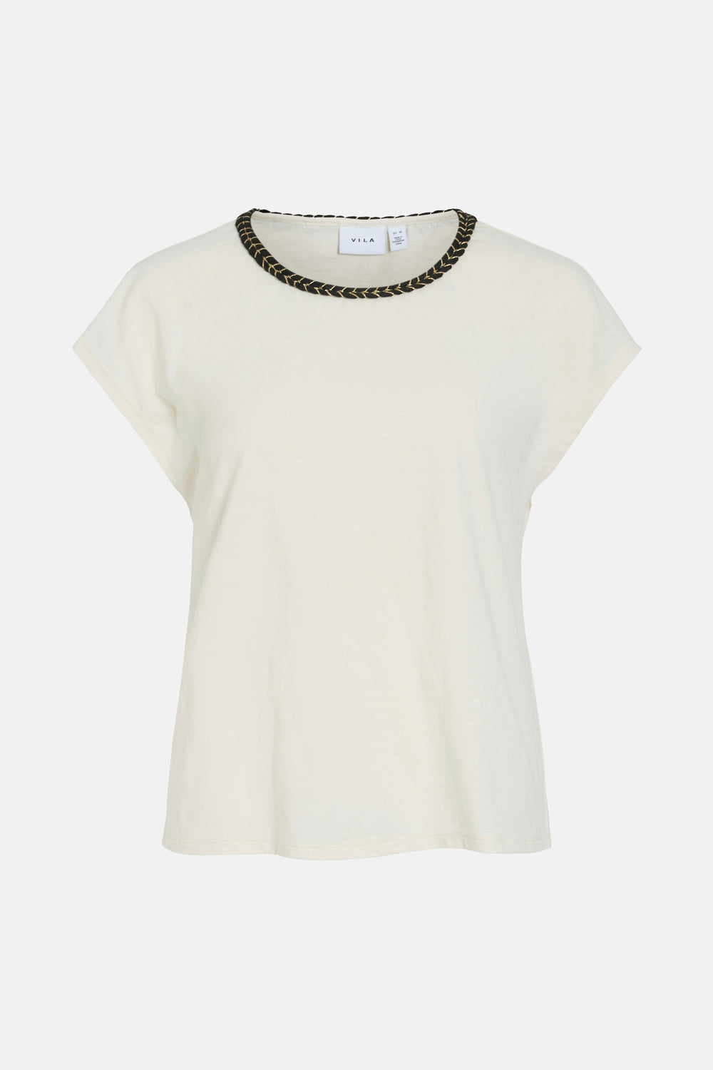 Top uni manches courtes Beige - VILA®