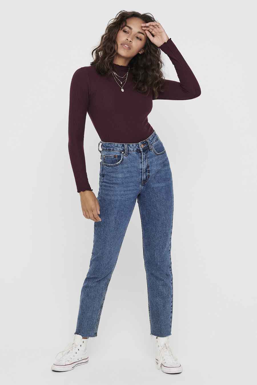 Pull col rond Brun - ONLY®