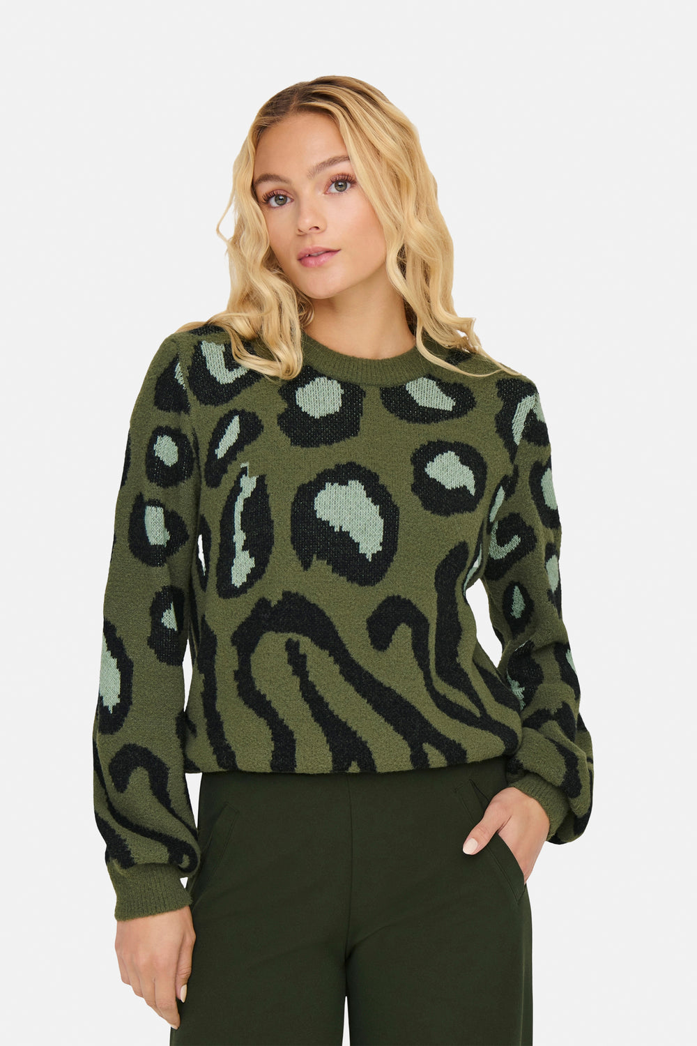 Pull col rond KAHKI - JDY