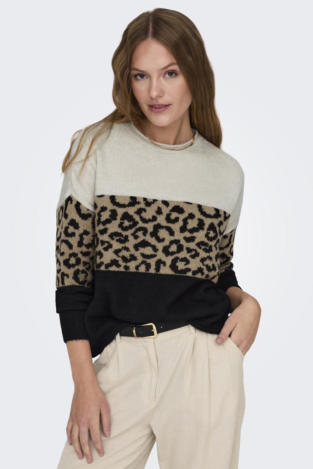 Pull col rond Brun - ONLY®