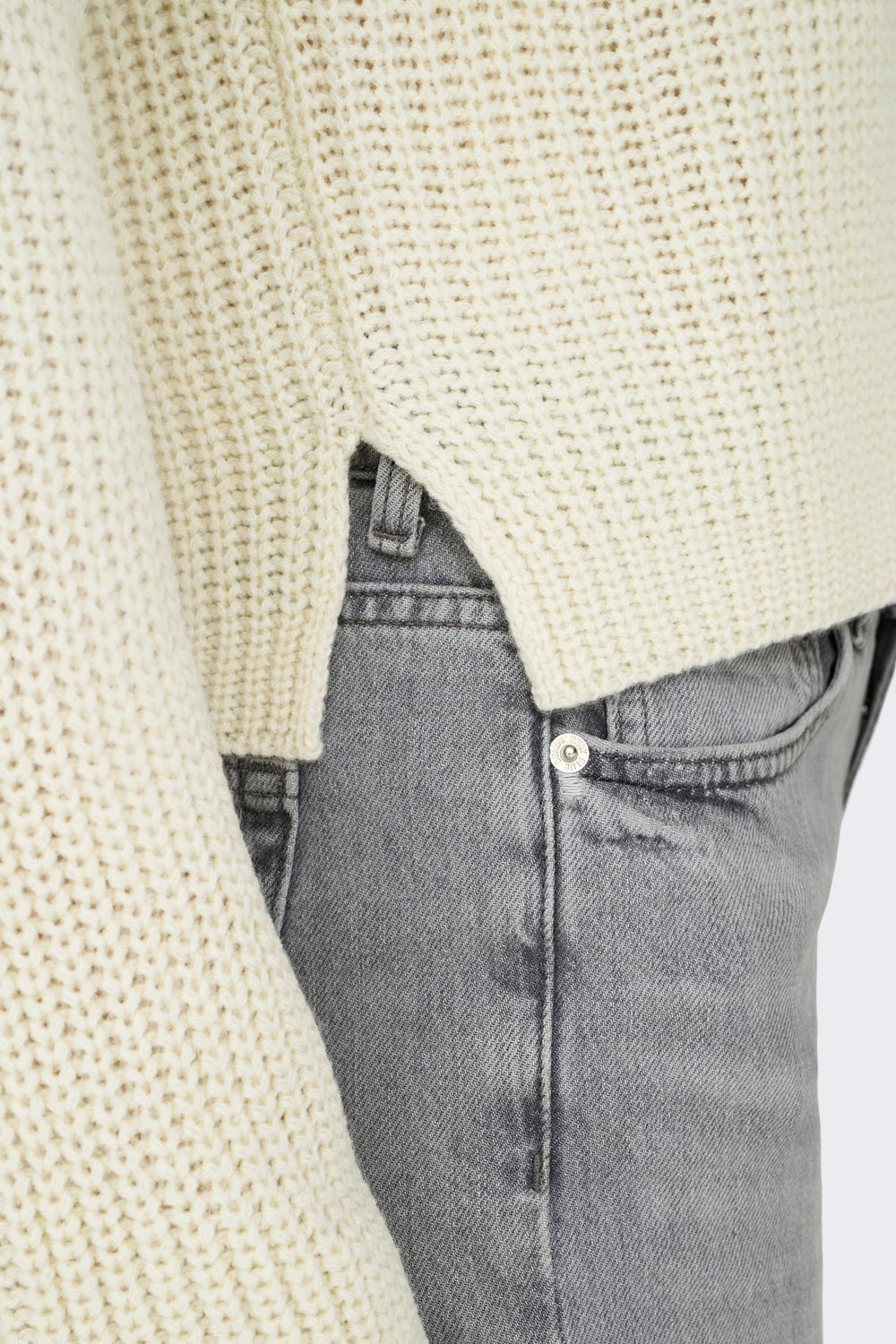 Pull col rond Écru - JDY