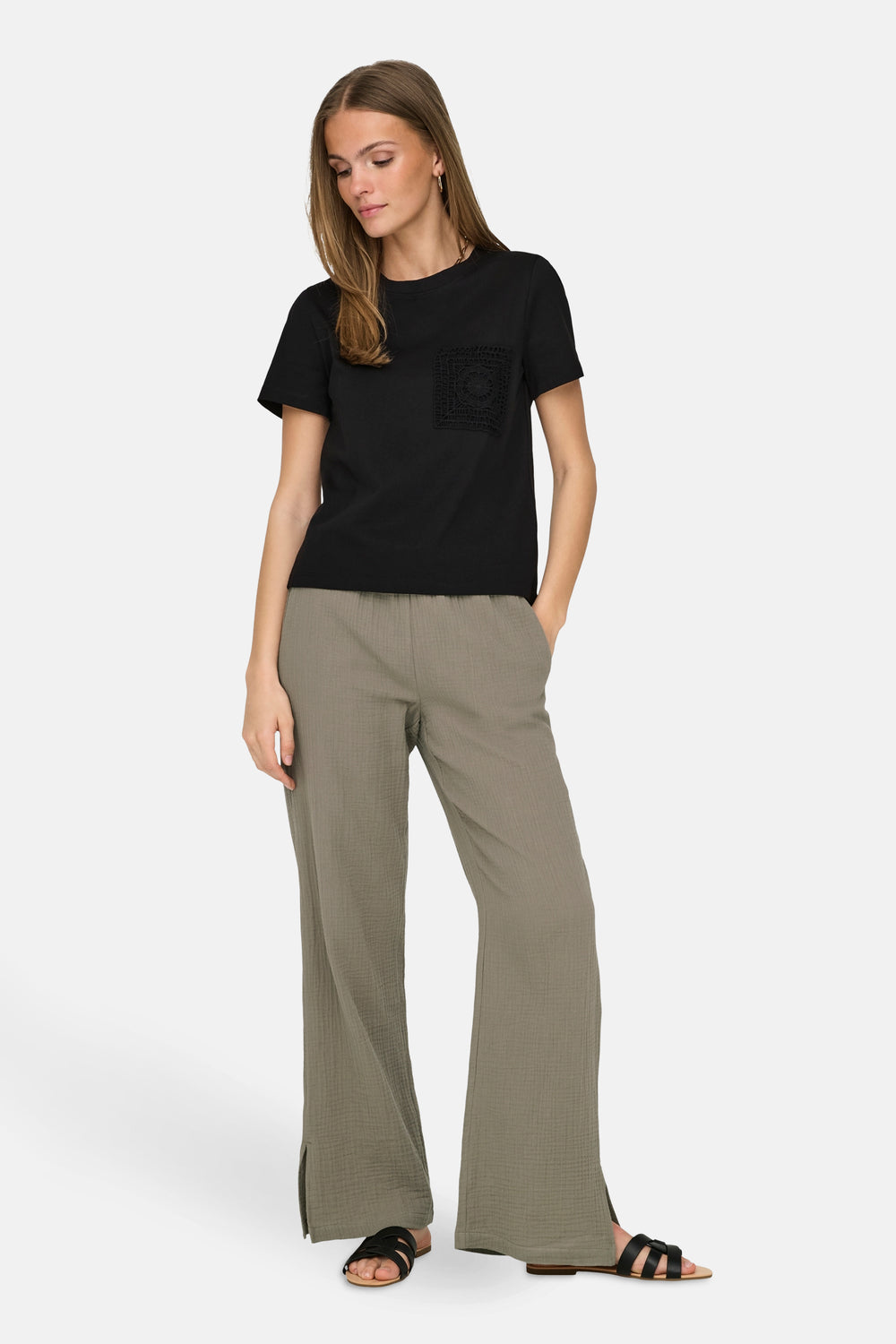 Top uni manches courtes Noir - JDY