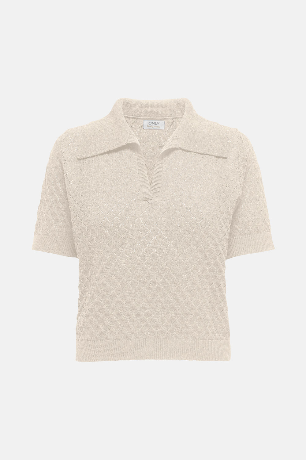 Dames tops polo korte mouw Écru - ONLY®