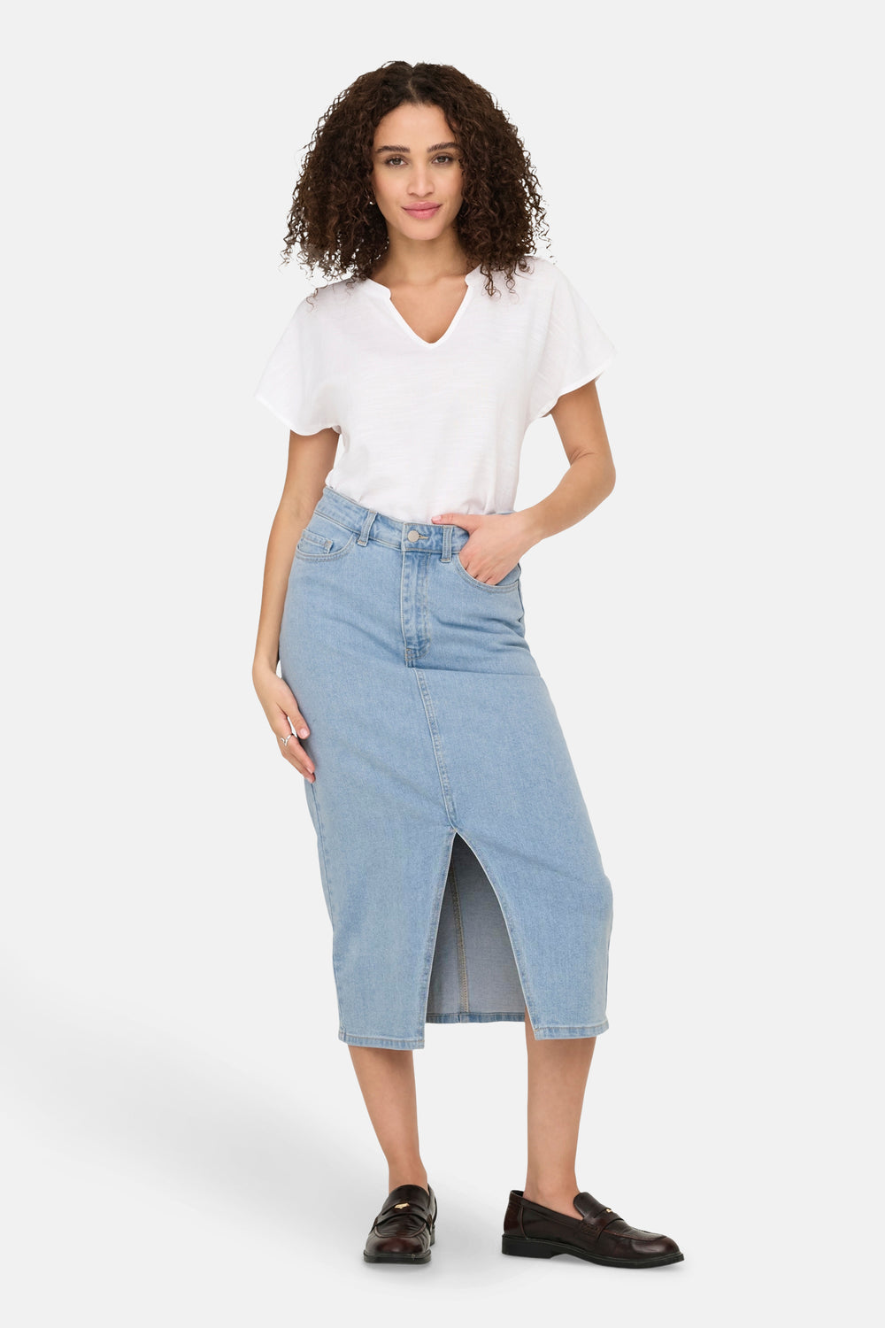 Jupe longue LIGHT BLUE DENIM - JDY