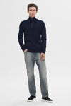 Pull col rond Bleu - SELECTED