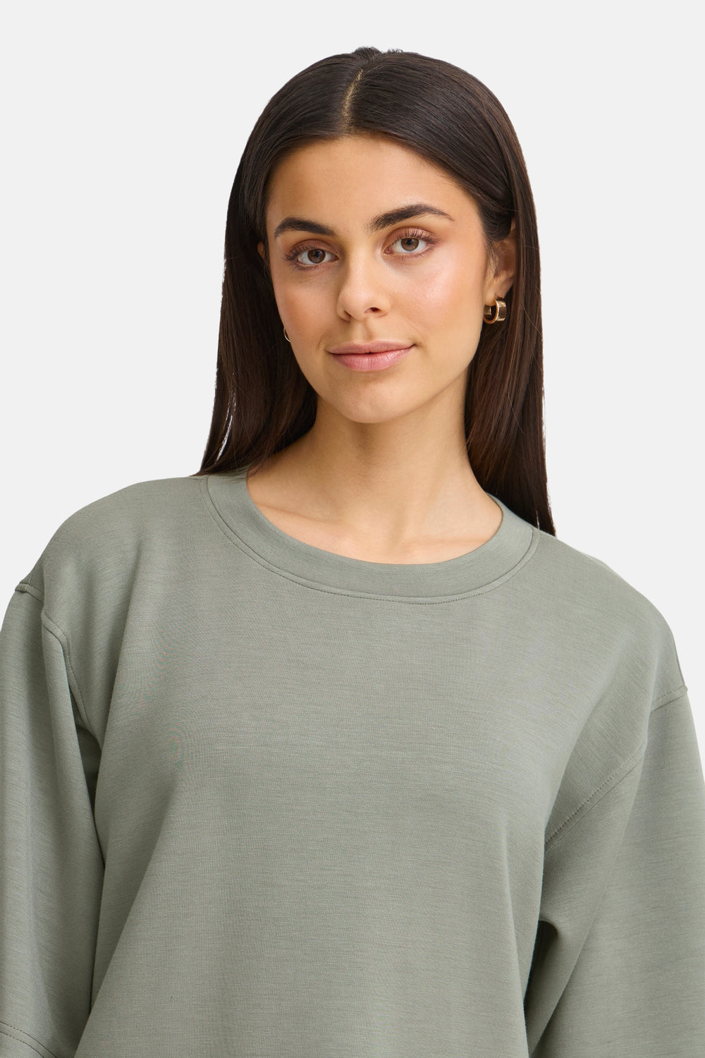 Sweat col rond KAHKI - Fransa®
