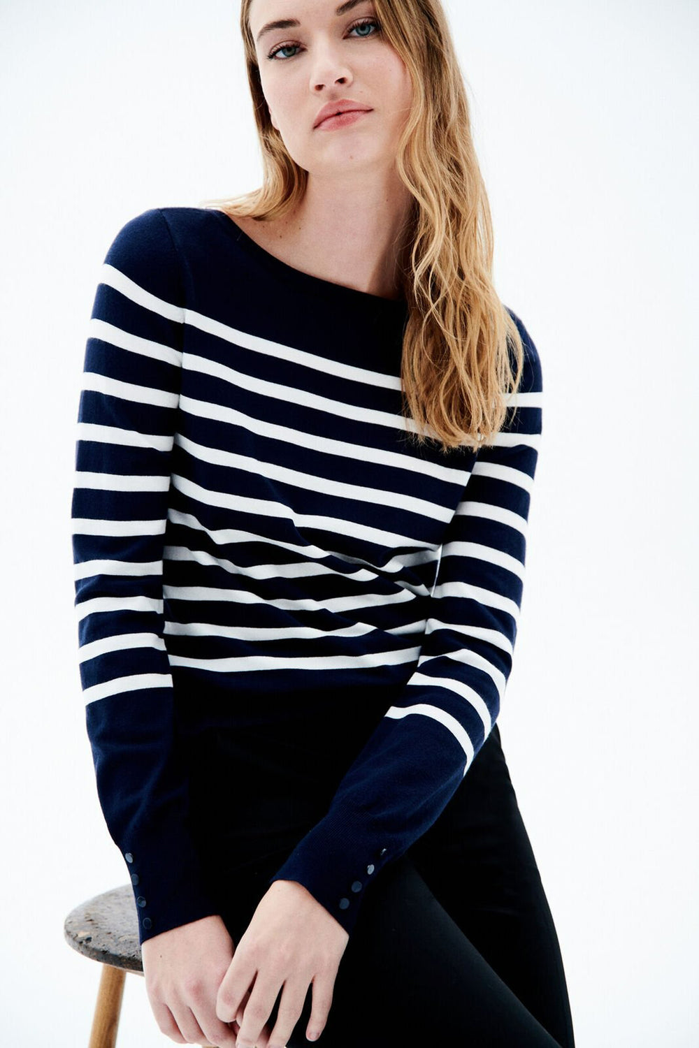 Pull col rond Bleu - CAROLL