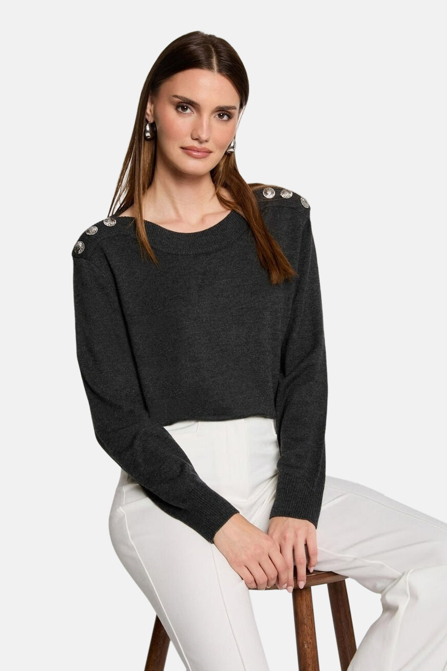 Pull col rond Gris - Morgan de Toi