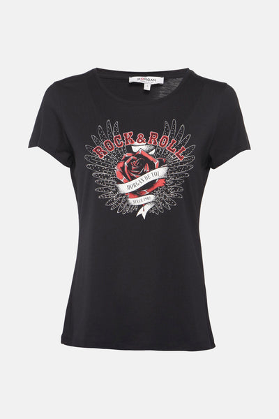 T-shirt (manches courtes) Noir - Morgan de Toi