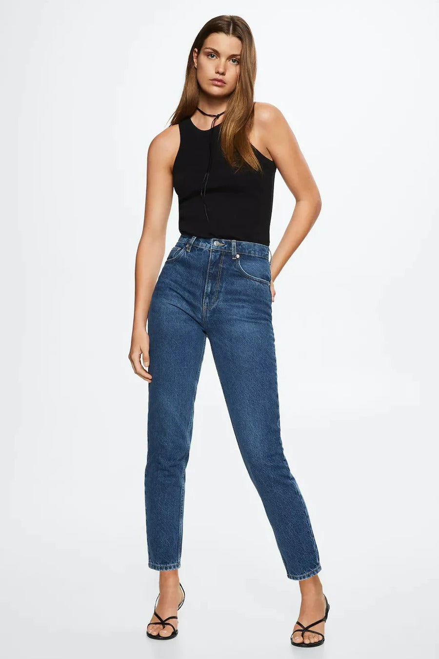 Jean Mom MID BLUE DENIM - MANGO