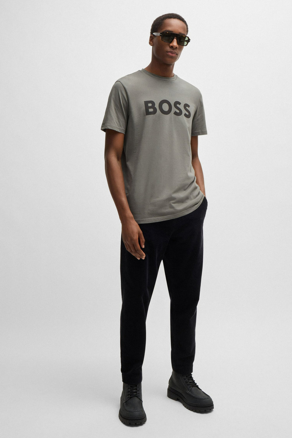 T-shirt (korte mouwen) Grijs - BOSS ORANGE
