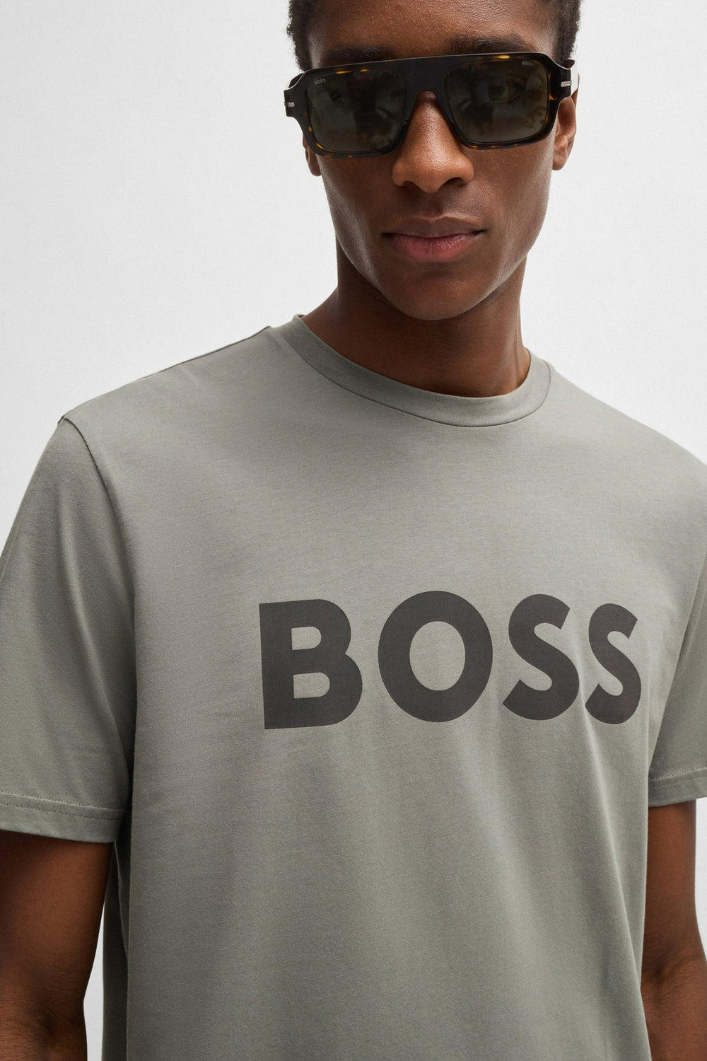 T-shirt (korte mouwen) Grijs - BOSS ORANGE