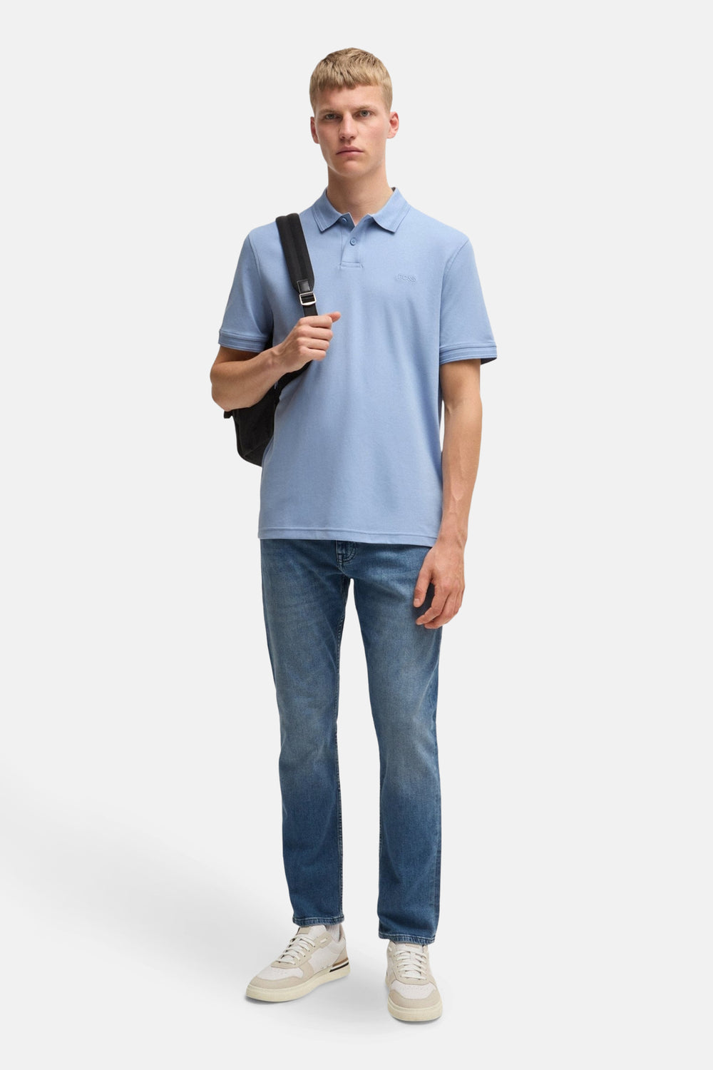 Heren tops polo korte mouw Blauw - BOSS ORANGE