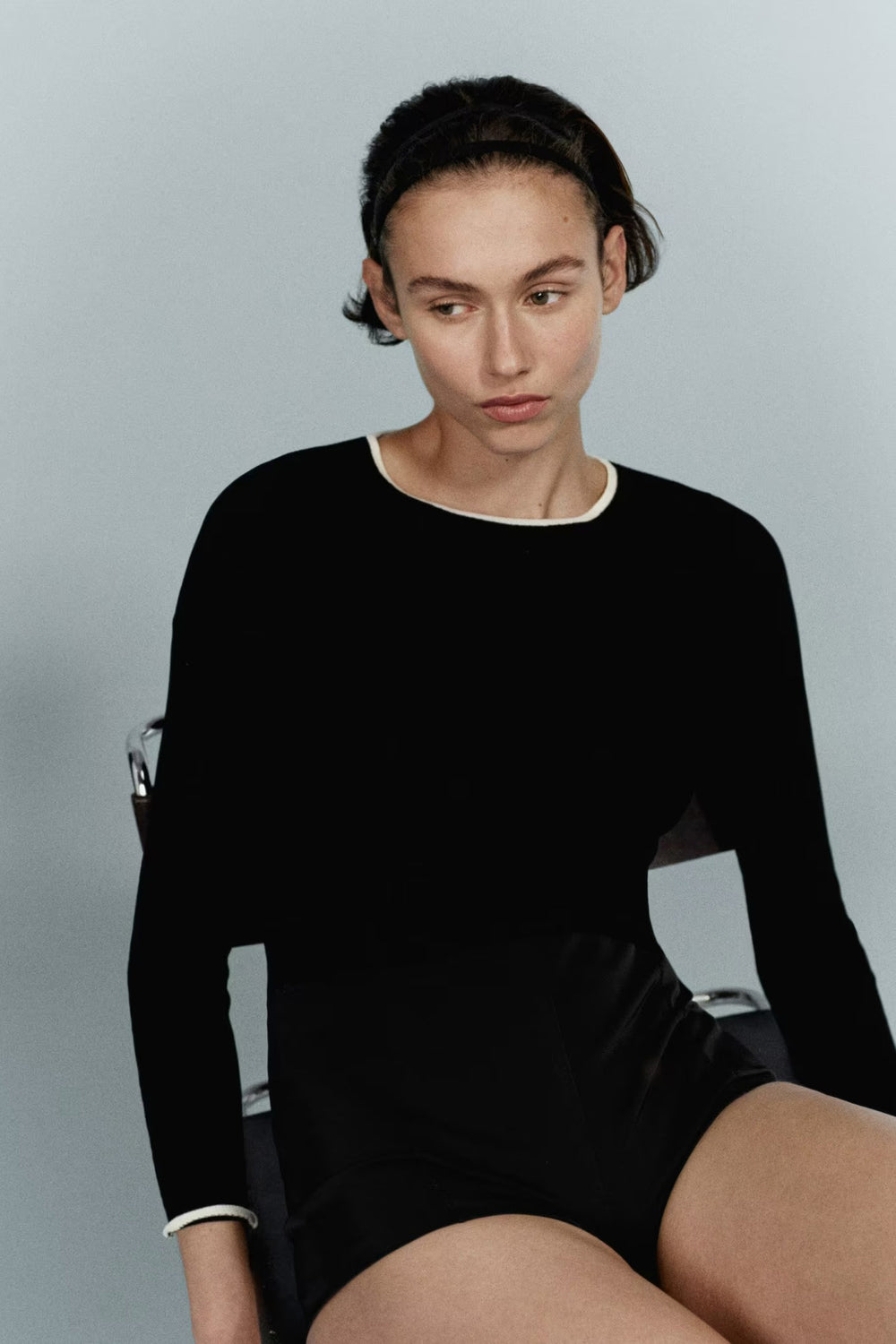 Pull col rond Noir - MANGO
